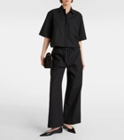 Toteme High-rise cotton wide-leg pants