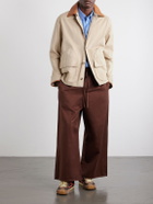 LOEWE - Paula's Ibiza Leather-Trimmed Cotton-Twill Blouson Jacket - Neutrals