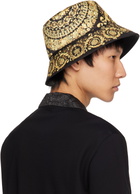 Versace Black & Gold Barocco Reversible Bucket Hat