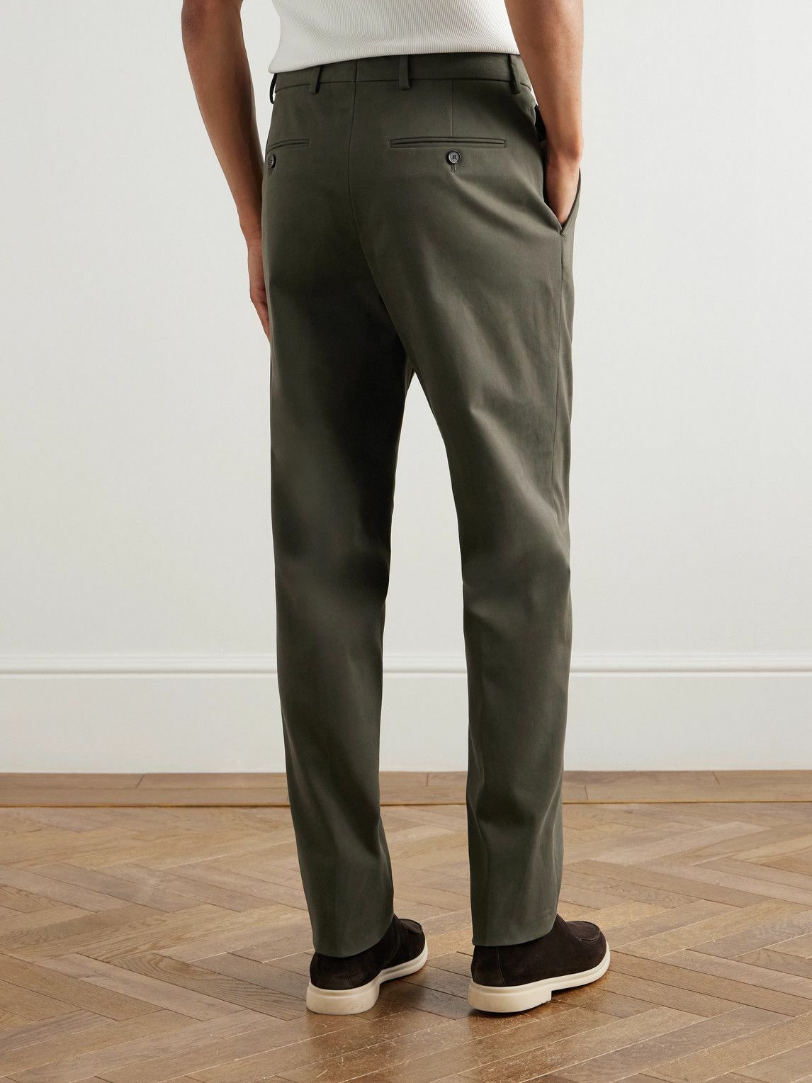Loro Piana - Jarno Austin Straight-Leg Stretch-Cotton Twill Trousers - Green