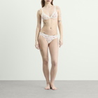 SKIMS Women's Stretch Lace Dipped Thong in Ivory Cherry Print