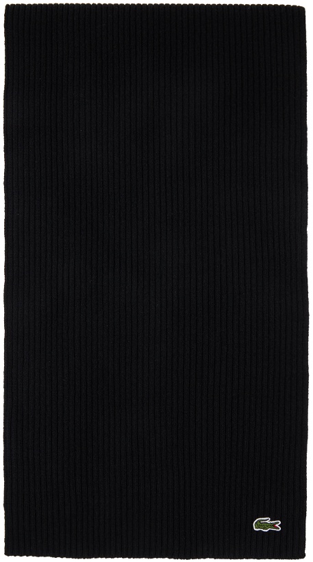 Photo: Lacoste Black Ribbed Scarf