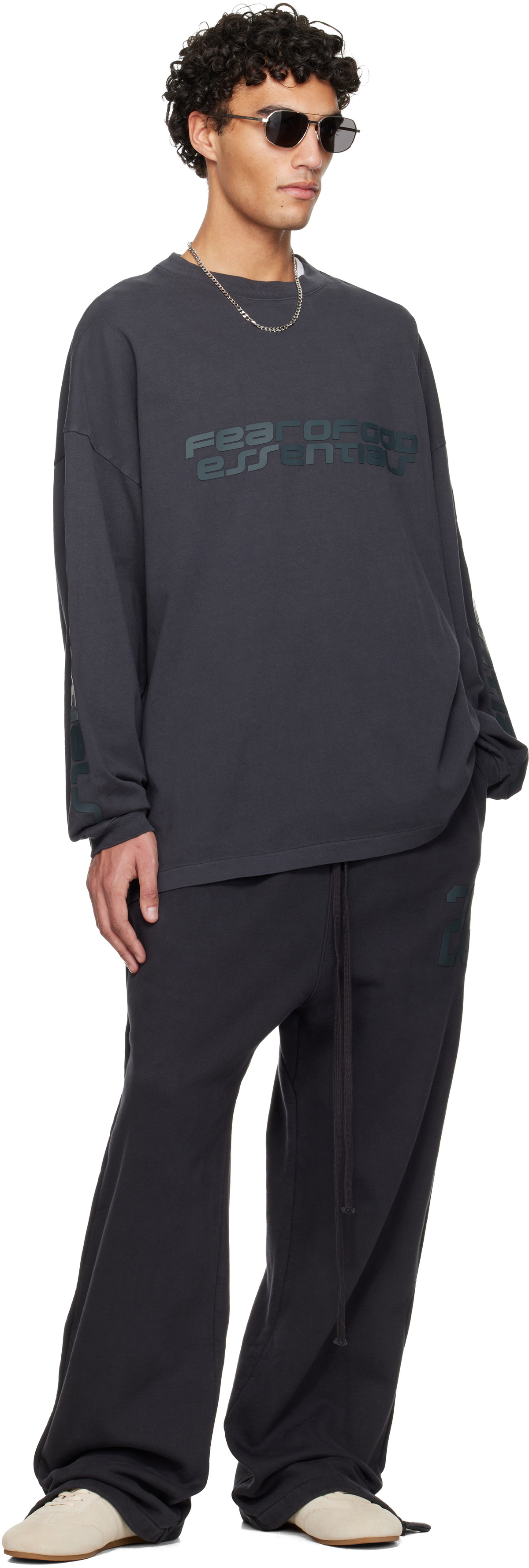 Fear of God ESSENTIALS Gray Holiday 90s Long Sleeve T-shirt