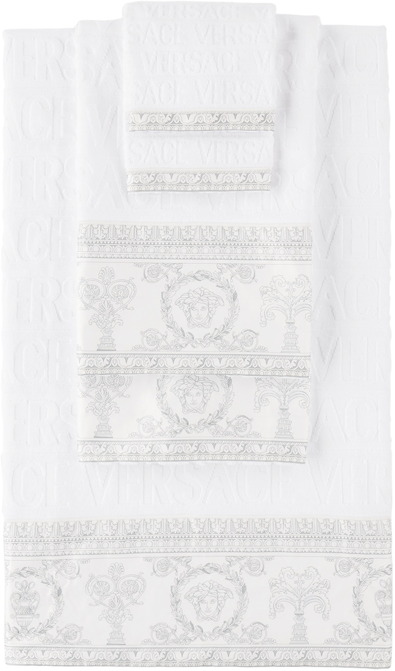 Photo: Versace White 'I Heart Baroque' Towel Set, 5 pcs