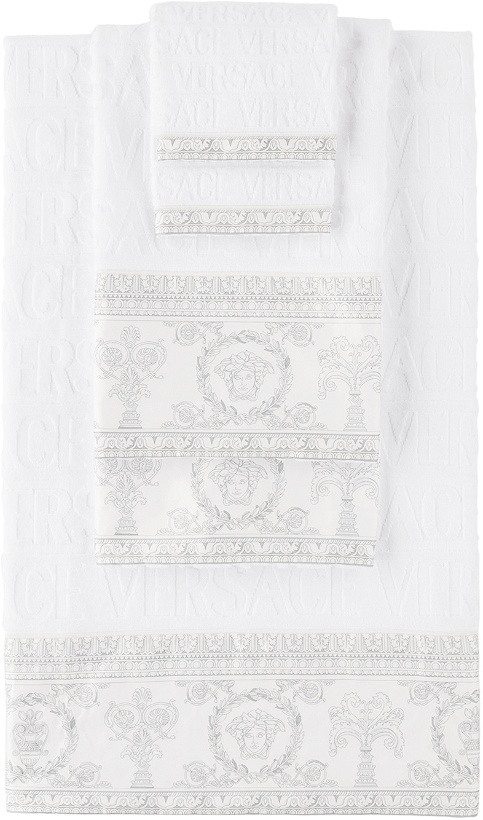 Photo: Versace White 'I Heart Baroque' Towel Set, 5 pcs