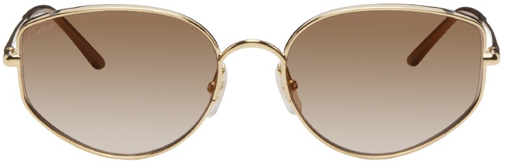 Photo: Cartier Gold 'Panthère de Cartier' Cat-Eye Sunglasses