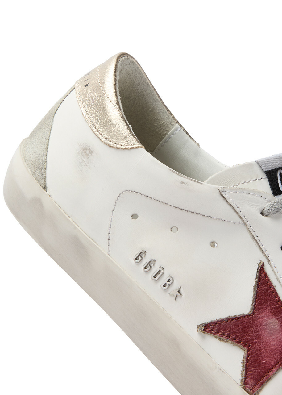 Golden Goose Super-Star Distressed Leather Sneakers White