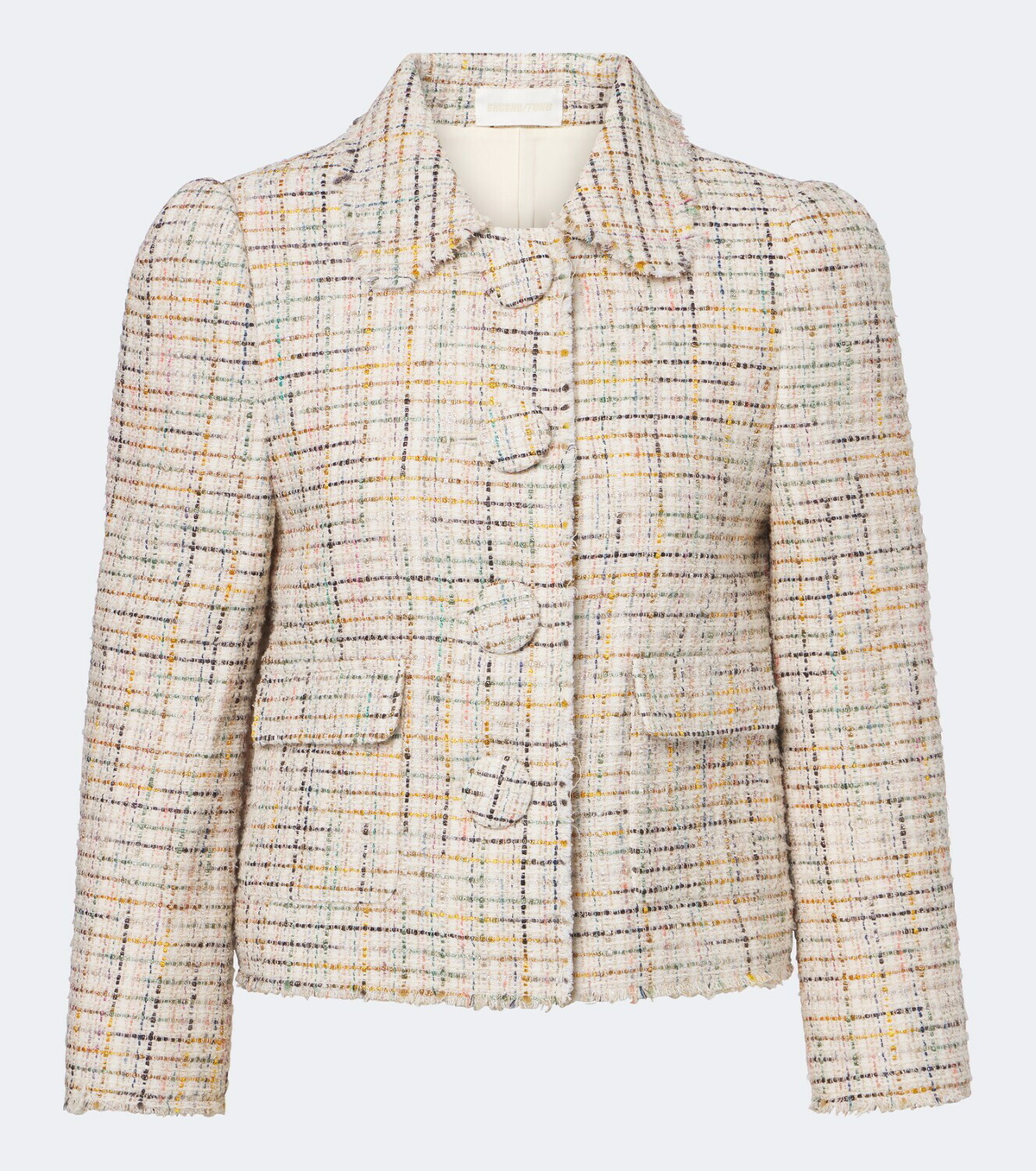 Shushu/Tong Checked cotton-blend cropped jacket