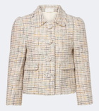 Shushu/Tong Checked cotton-blend cropped jacket