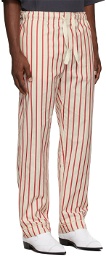 Wales Bonner Off-White & Red Stripe Kamau Pyjama Lounge Pants