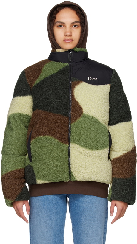 Photo: Dime Green Embroidered Puffer Jacket