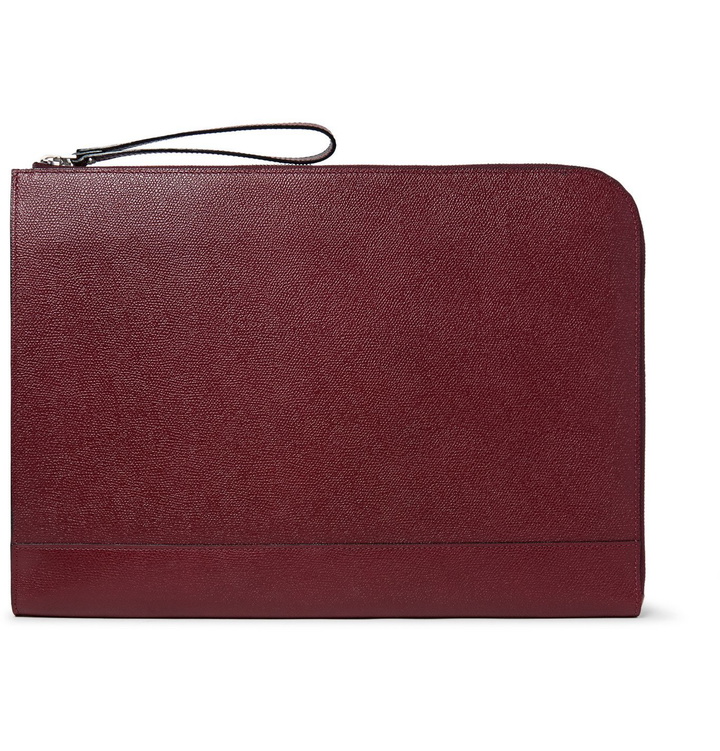 Photo: Valextra - Pebble-Grain Leather Portfolio - Burgundy