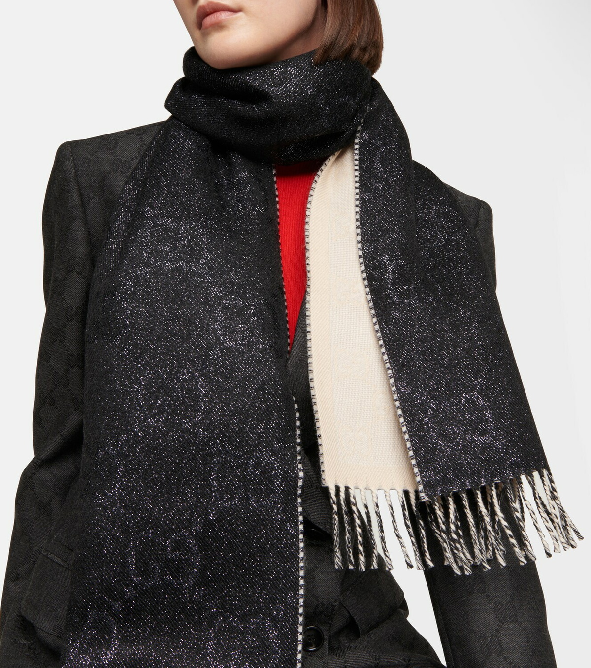 Gucci - Interlocking G wool-blend scarf