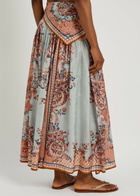 Zimmermann Aster Scarf Printed Silk Midi Skirt Blue
