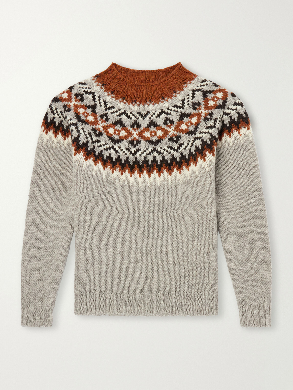 Barbour - Fair Isle Intarsia-Knit Wool Sweater - Gray