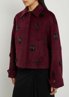 Simkhai Katya Bead-embellished Wool-blend Jacket Red