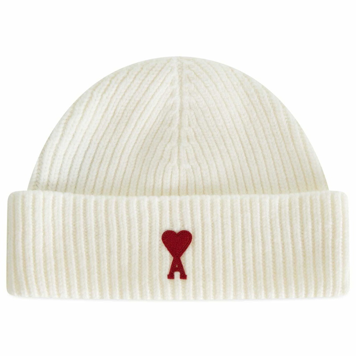 Photo: AMI Paris Women's Red ADC Beanie in Multi 