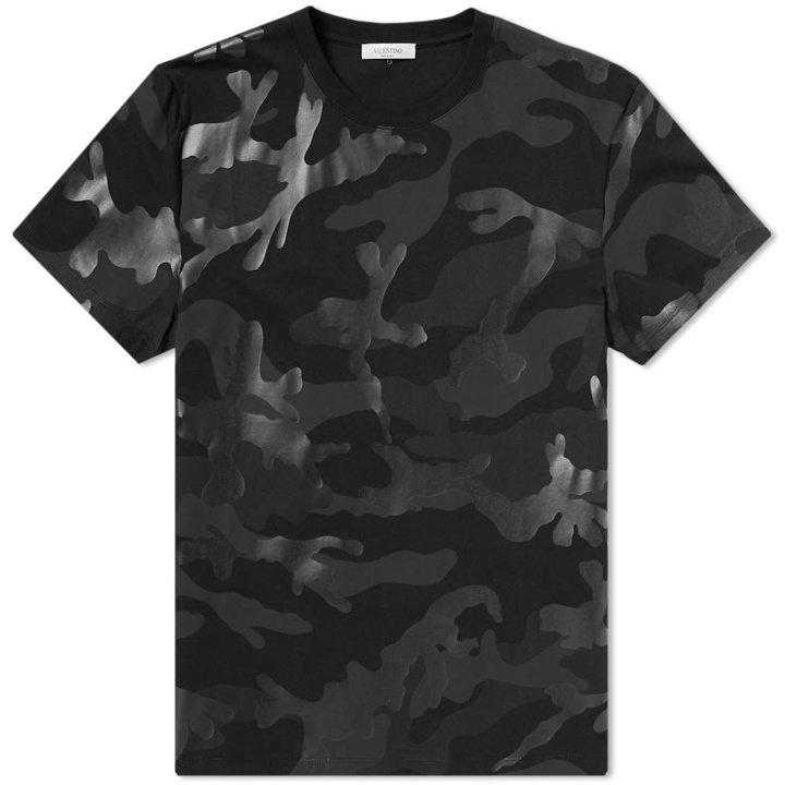 Photo: Valentino Metallic Overprinted Camo Tee Black