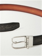Berluti - B Volute Scritto 3.5cm Reversible Venezia Leather Belt - Black