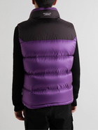 Moncler - Ophrys Logo-Appliquéd Colour-Block Quilted Shell and Ripstop Down Gilet - Purple