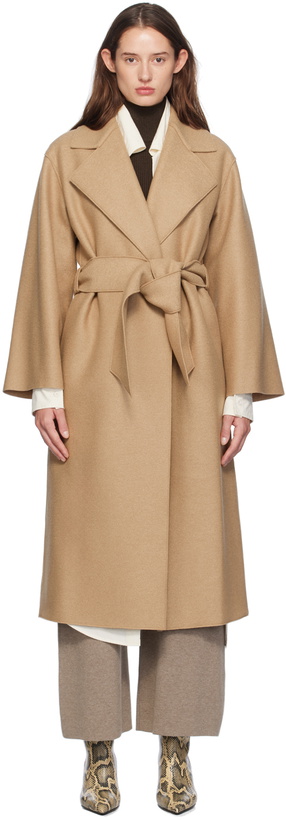 Photo: Harris Wharf London Beige Belted Clutch Coat