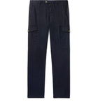 Thom Sweeney - Navy Slim-Fit Stretch Linen and Cotton-Blend Cargo Trousers - Navy