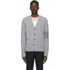 Thom Browne Grey Cashmere 4-Bar Variegated Cardigan