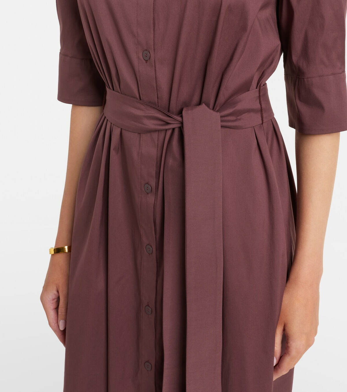 Max Mara Cognac cotton-blend midi dress