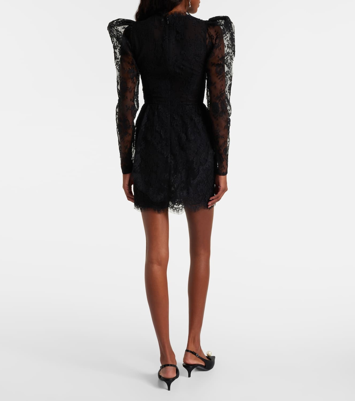 Alessandra Rich Bow-detail lace minidress