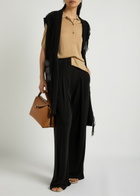 Herno Fringed Panelled Wool-blend Gilet Black