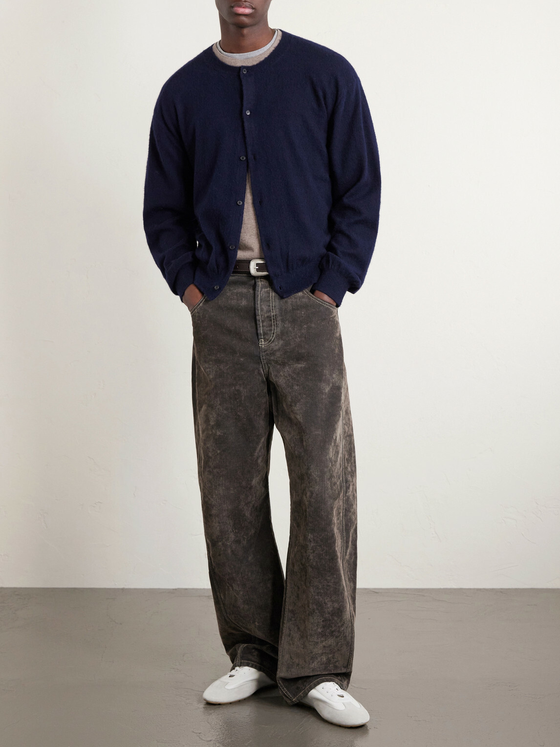 Auralee - Brushed Cashmere and Cotton-Blend Cardigan - Blue