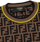 Fendi - Logo-Intarsia Knitted Sweater - Brown