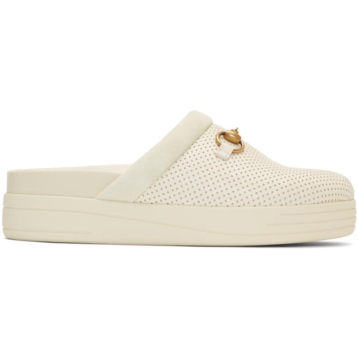 Photo: Gucci Off-White Mallorca Slip-On Loafers