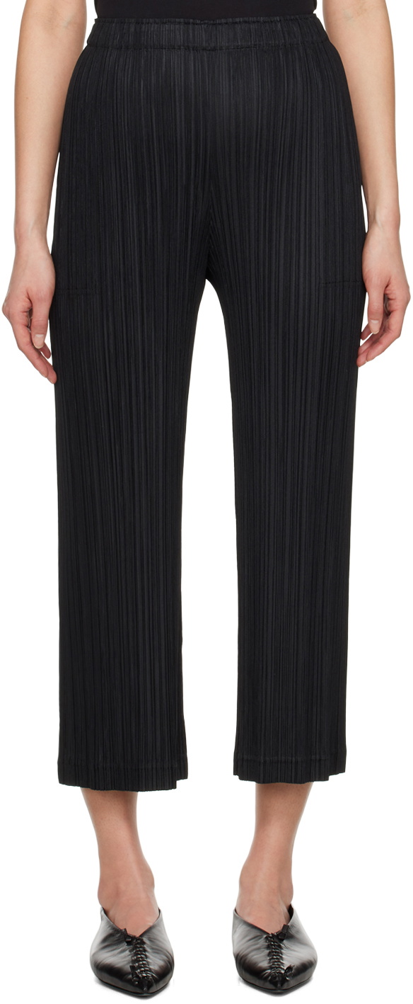 Pleats Please Issey Miyake Black Thicker Bottoms 1 Trousers Pleats