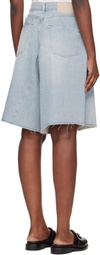 OUR LEGACY Blue Midi Denim Shorts