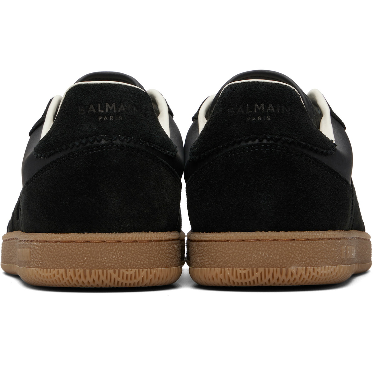BALMAIN Black Suede & Smooth Leather 'Balmain Swan' Sneakers