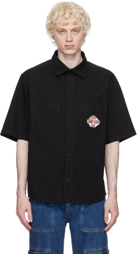 Photo: Hugo Black Embroidered Patch Shirt