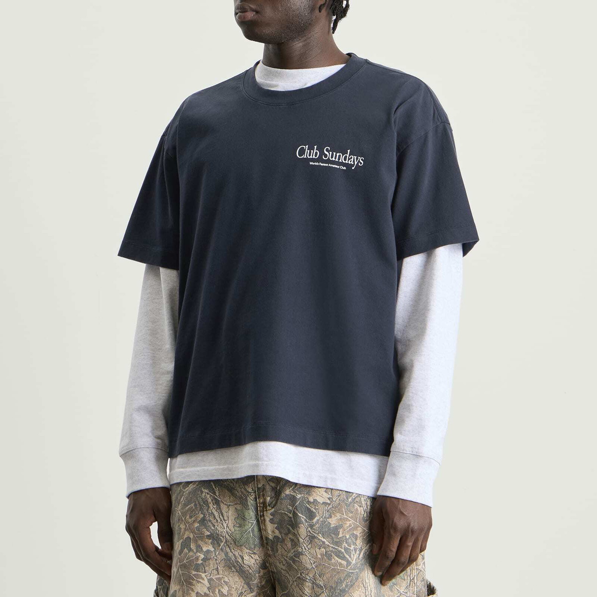 Sundays Men's Track T-Shirt in Navy