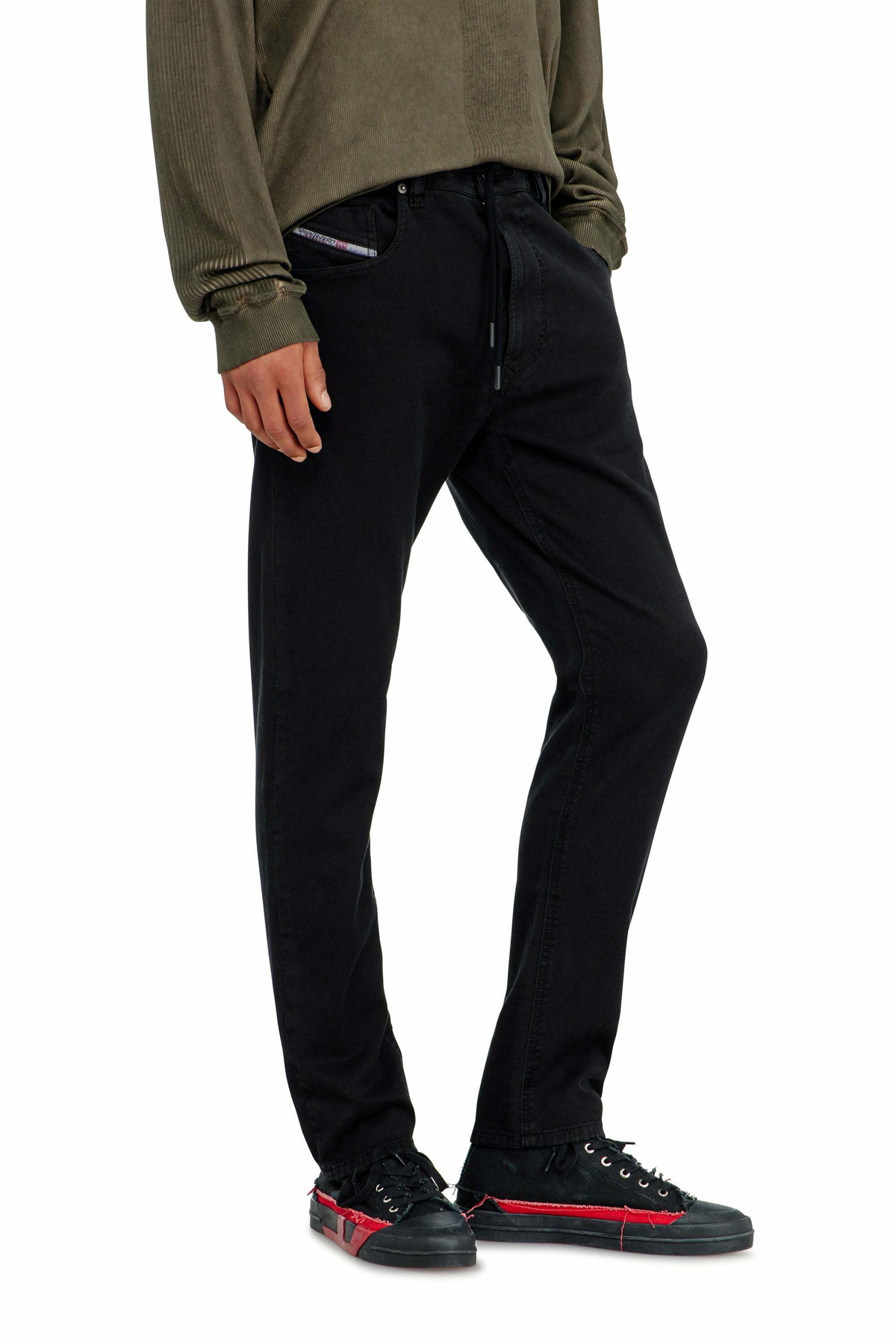 Diesel Regular Regular Waist 2032 D-Krooley Joggjeans, Black/Dark grey, Zip fly