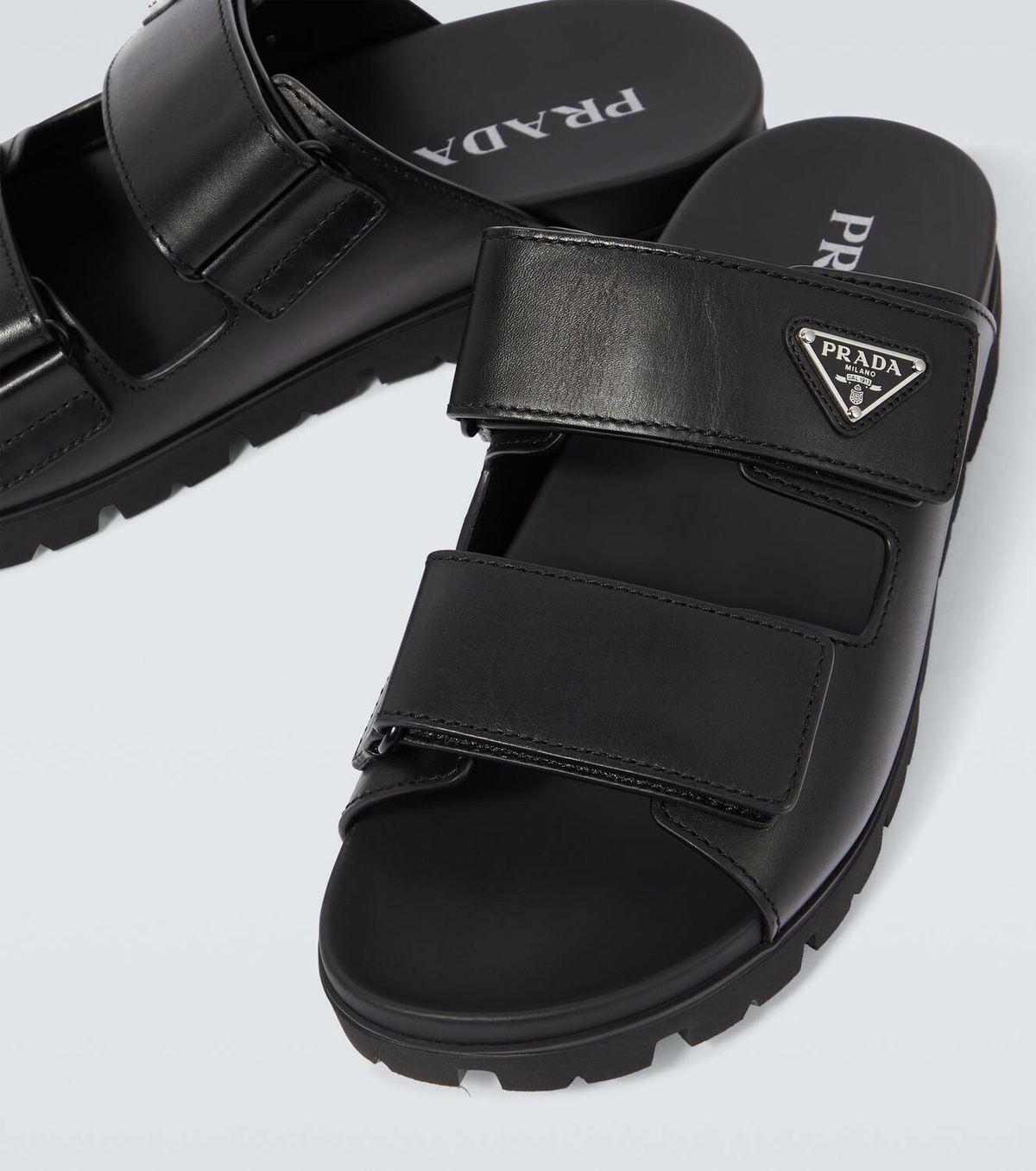 Prada Men's Leather Crisscross Sport Sandals | Neiman Marcus