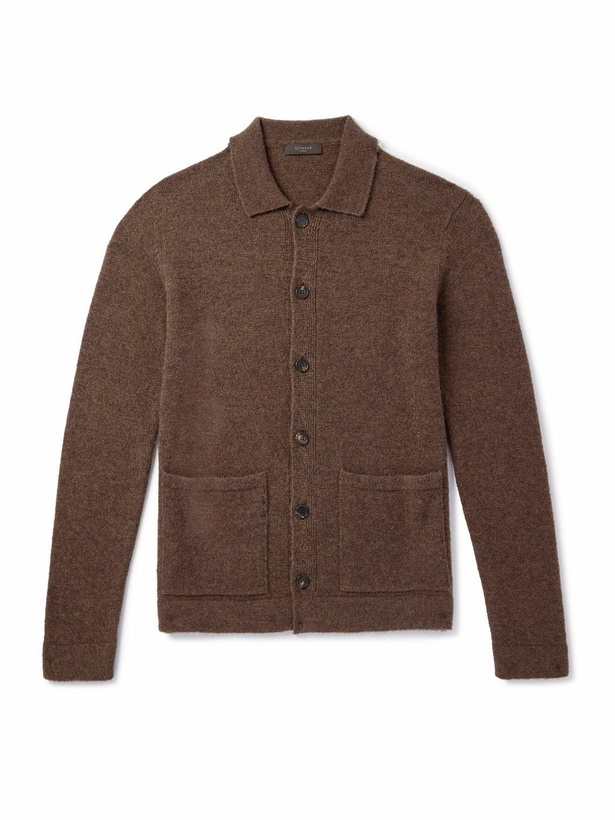 Photo: Incotex - Zanone Brushed Virgin Wool-Blend Cardigan - Brown
