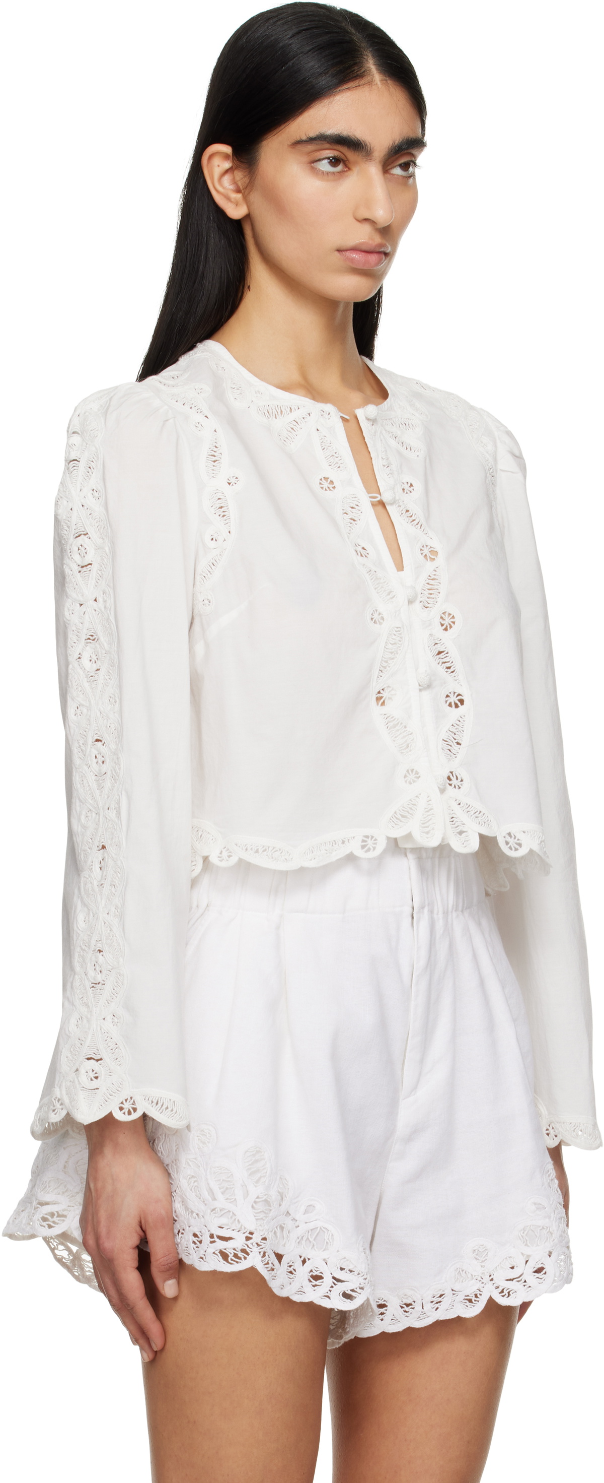 SEA NY White Elke Blouse