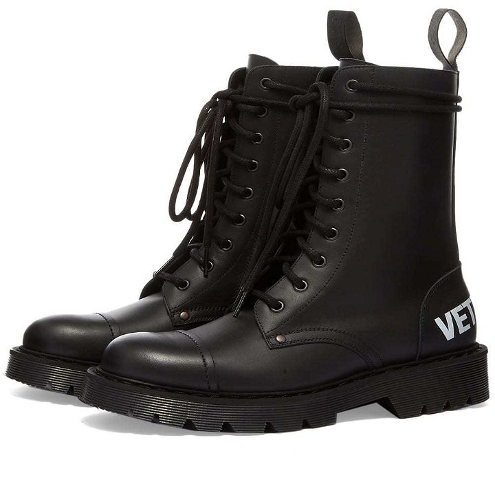 Photo: Vetements Logo Lace-Up Military Boots
