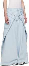 LU'U DAN Blue Double Pleated Jeans