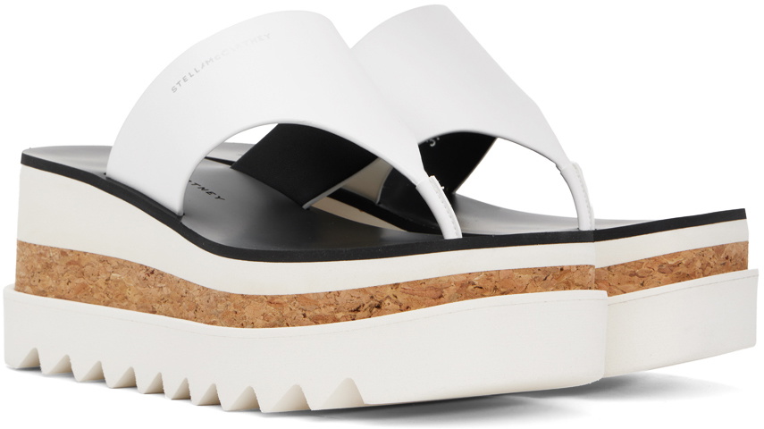 Stella McCartney White Sneak-Elyse Platform Thong Sandals