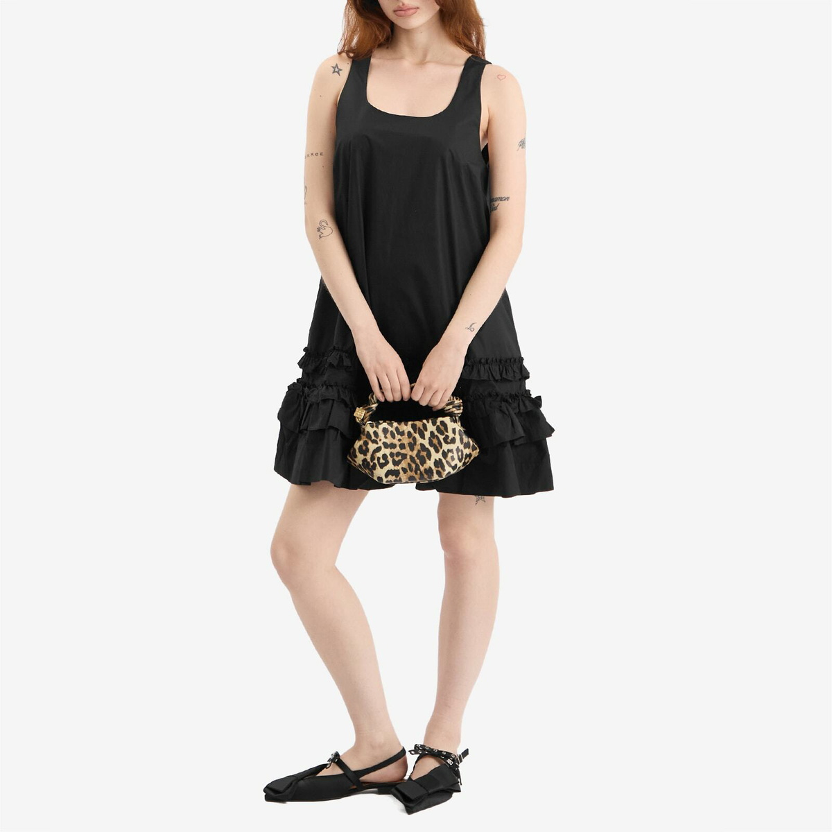 whimsical black dress MAISIE BLACK POPLIN MINI DRESS