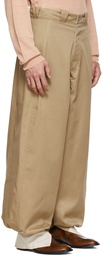 Maison Margiela Beige Polyester Trousers