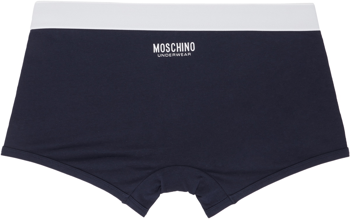 Moschino Two-Pack Navy Trunk Boxer Briefs