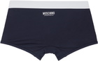 Moschino Two-Pack Navy Trunk Boxer Briefs