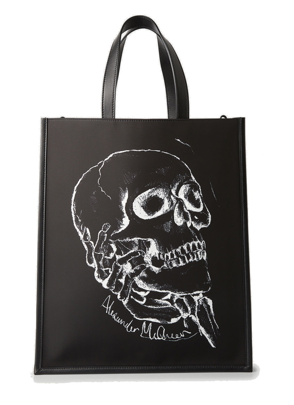 Photo: Skull Leather Tote Bag in Black